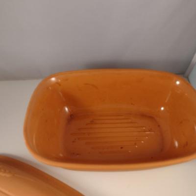 Breadtopia Terra Cotta Hearth Baker with Oval Rattan Proofing Basket