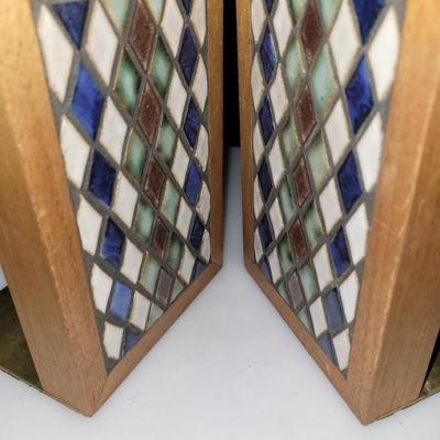 Mosiac tile and velvet bookends