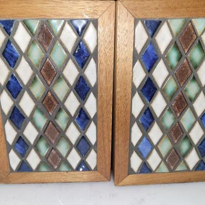 Mosiac tile and velvet bookends