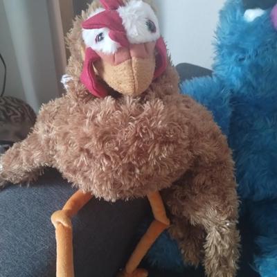 sesemestreet puppets chicken hand puppet and blue monster