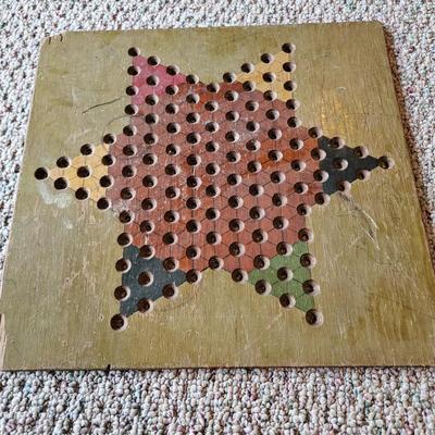 Chinese Checkers Board and Jars of Marbles (BD-DW)