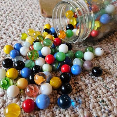 Chinese Checkers Board and Jars of Marbles (BD-DW)