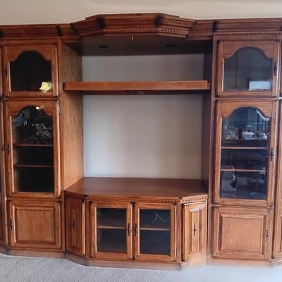 Large, beautiful Home Cinema Designs entertainment center with adjustable top shelves -for BIG TV