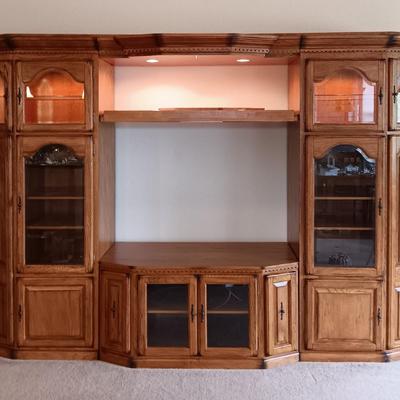 Large, beautiful Home Cinema Designs entertainment center with adjustable top shelves -for BIG TV
