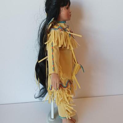 Paradise Galleries Porcelain Native American doll