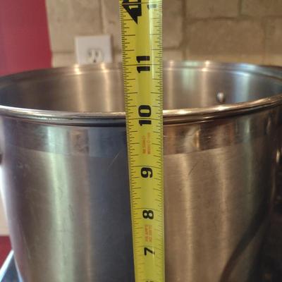 Large, All Clad Stainless Steel Stock Pot with Two Steamer Inserts