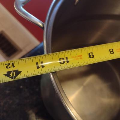 Large, All Clad Stainless Steel Stock Pot with Two Steamer Inserts