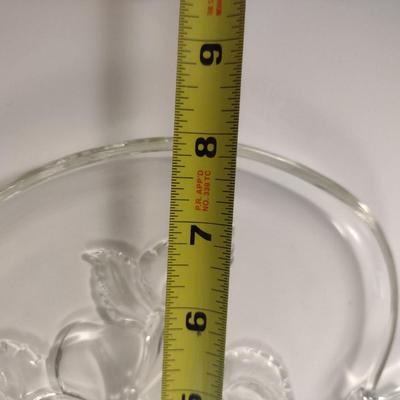 Vintage Glass Luncheon Set- Four Plates and Four Cups