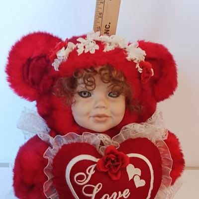 I love you 14" Plush Valentines Day baby doll bear