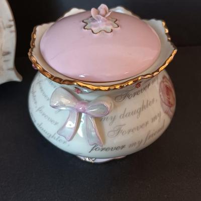 Numbered Forever my Daughter Porcelain music boxes - Hadley collection Collin Bogle with Faith hope & love abide