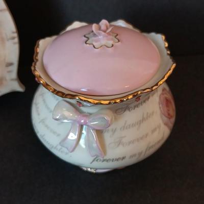 Numbered Forever my Daughter Porcelain music boxes - Hadley collection Collin Bogle with Faith hope & love abide