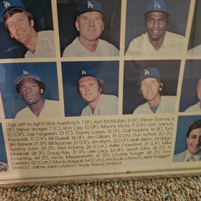 Framed 1974 Dodgers Poster Signed by Steve Garvey (BD-DW)