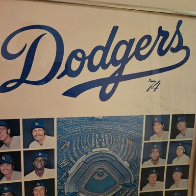 Framed 1974 Dodgers Poster Signed by Steve Garvey (BD-DW)