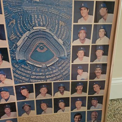 Framed 1974 Dodgers Poster Signed by Steve Garvey (BD-DW)