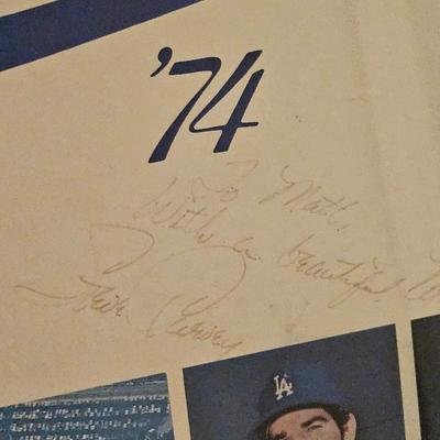 Framed 1974 Dodgers Poster Signed by Steve Garvey (BD-DW)