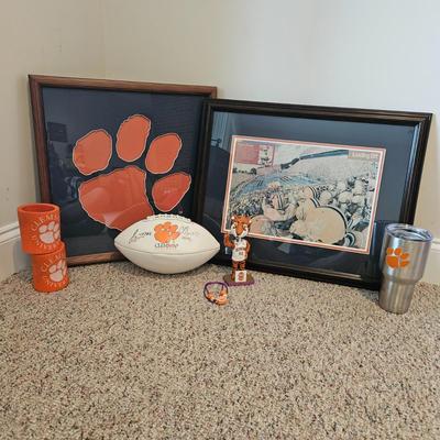 Clemson Memorabilia Includes Signed Football (BD-DW)