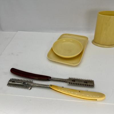 Victorian Bone and melamine vanity set