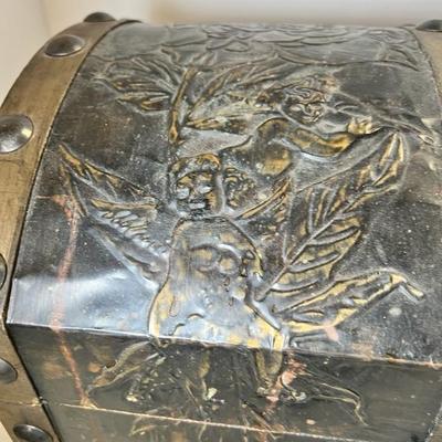 Valentine's Chef’s Recipes Pressed tin angel treasure chest