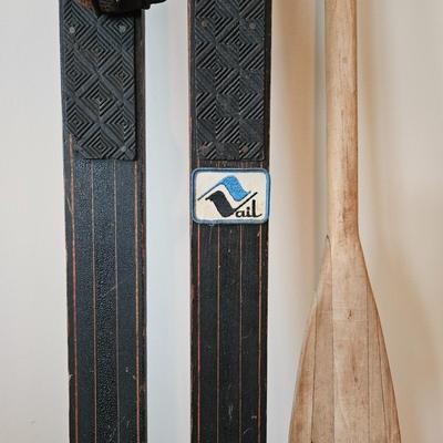 Vintage Skis and a Canoe Paddle (BD-DW)