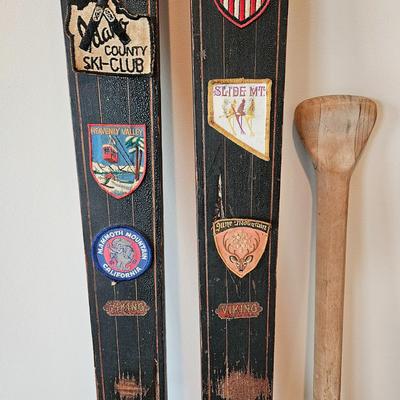 Vintage Skis and a Canoe Paddle (BD-DW)