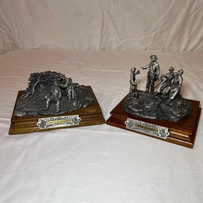 Pair of Chilmark Pewter Sculptures w/ Signature: 'Spirit of Giving' & 'Angel of Fredericksburg' (LR-RG)