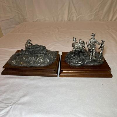Pair of Chilmark Pewter Sculptures w/ Signature: 'Spirit of Giving' & 'Angel of Fredericksburg' (LR-RG)