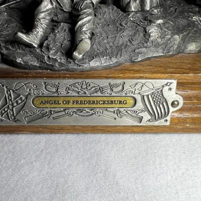 Pair of Chilmark Pewter Sculptures w/ Signature: 'Spirit of Giving' & 'Angel of Fredericksburg' (LR-RG)