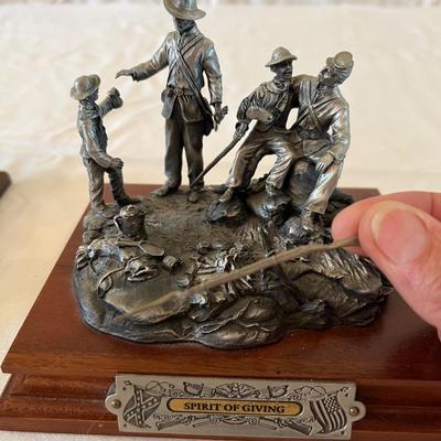 Pair of Chilmark Pewter Sculptures w/ Signature: 'Spirit of Giving' & 'Angel of Fredericksburg' (LR-RG)