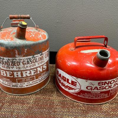 Vintage Eagle and Behrens gas cans