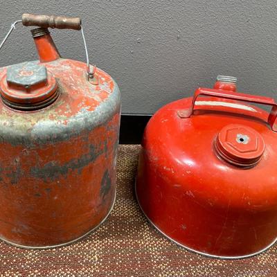 Vintage Eagle and Behrens gas cans