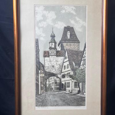 L. Mariae Signed German Etching (UB3-DZ)