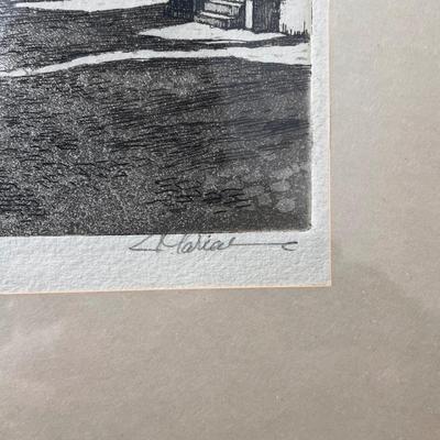 L. Mariae Signed German Etching (UB3-DZ)