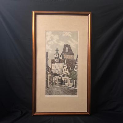 L. Mariae Signed German Etching (UB3-DZ)