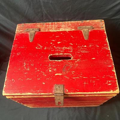 Vintage Wooden Box and Basket w/ Fruit Replicas (UB3-DZ)