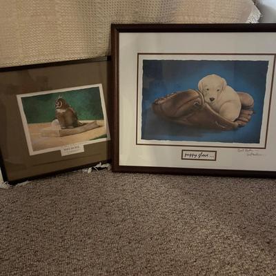 Pair of Framed and Signed Sports Lithographs by Will Bullas (BD-DW)