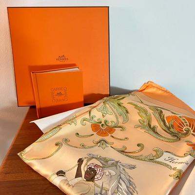 Hermes Silk Lg. Square Scarf w. Box, Book