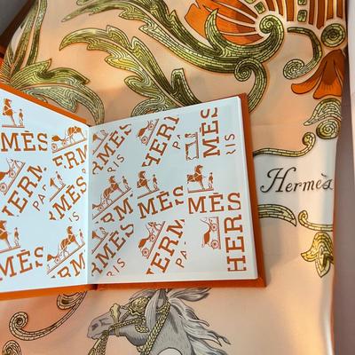 Hermes Silk Lg. Square Scarf w. Box, Book