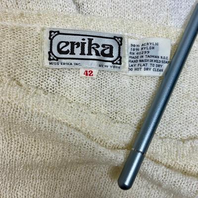Erika size 42 Vintage Sweater with wood bead design on front