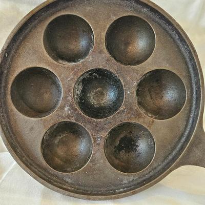 Griswold Aebleskiver Pan & Cornbread Stick Pan with #8 Steam Kettle Cast Iron (K-DW)