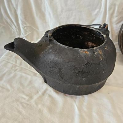 Griswold Aebleskiver Pan & Cornbread Stick Pan with #8 Steam Kettle Cast Iron (K-DW)