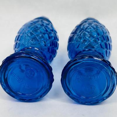 Blue Glass Avon Salt and Pepper Shakers
