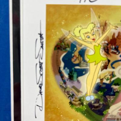 Rare Cel Art & Pin Disneyland Diamond Celebration Limited Edition Autographed Disney 60 Year Theme Park Anniversary
