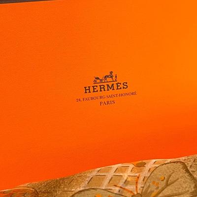Hermes Silk 54” Square Shear Silk Scarf, Box