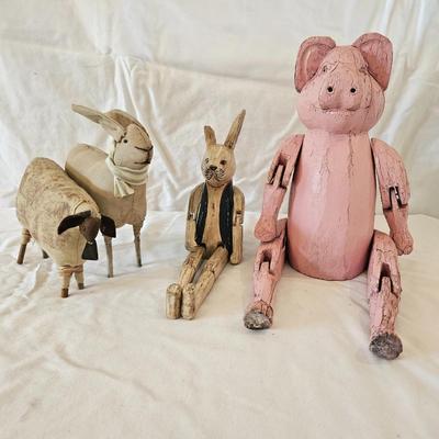 Primitive Rabbit and Sheep, Sitting Pig and Rabbit (K-DW)