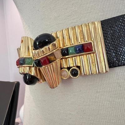 Vintage Designer Judith Leiber Leather Belt