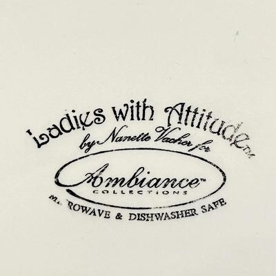 AMBIANCE COLLECTION ~ Ladies With Attitude ~ 2 Piece Service For 4 Dessert Set