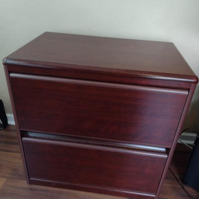 Wood Finish Double Drawer Office Filing Cabinet (T)