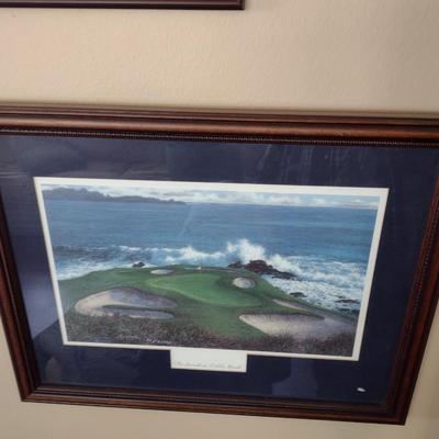 Framed Art Print 'The Seventh at Pebble Beach' Artist's Proof 50/250 (T)