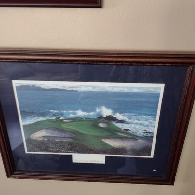 Framed Art Print 'The Seventh at Pebble Beach' Artist's Proof 50/250 (T)