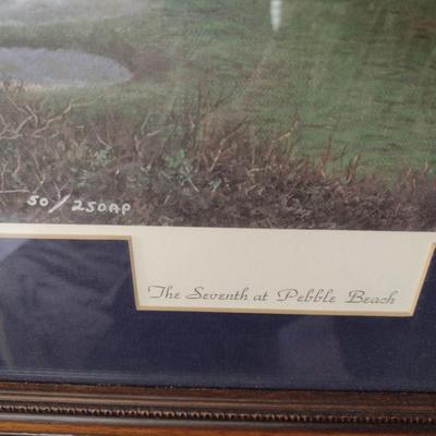 Framed Art Print 'The Seventh at Pebble Beach' Artist's Proof 50/250 (T)
